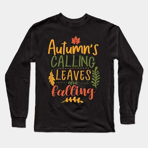 Autumn's Calling Fall Long Sleeve T-Shirt by bougieFire